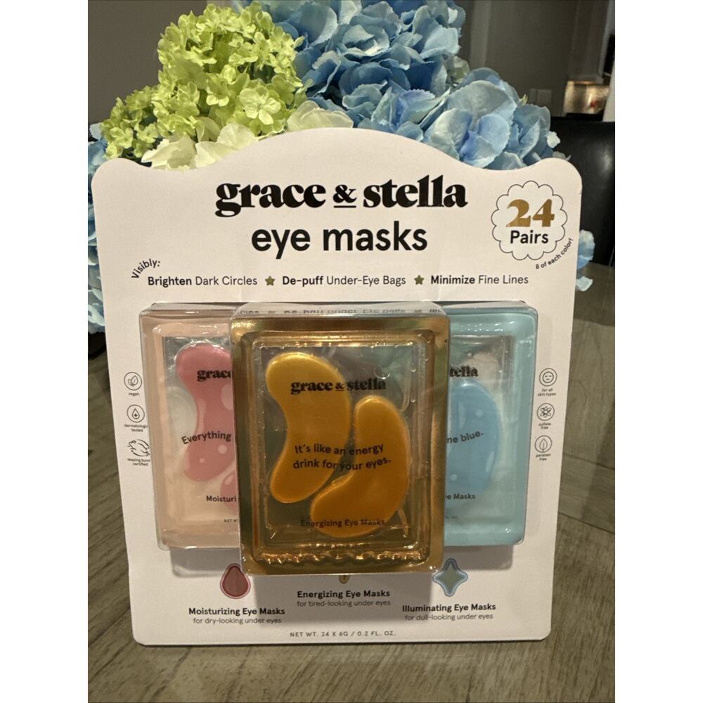 Grace & Stella Under Eye Masks For Dark Circles, Puffiness & Wrinkles, 24-pairs